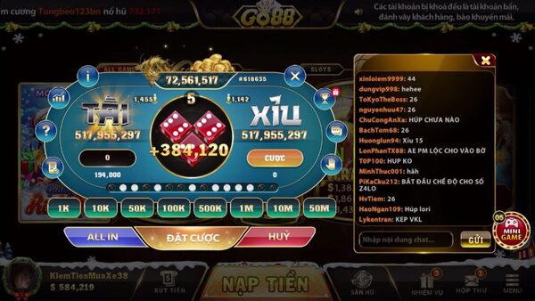 Giao diện kho game của cổng game Go88